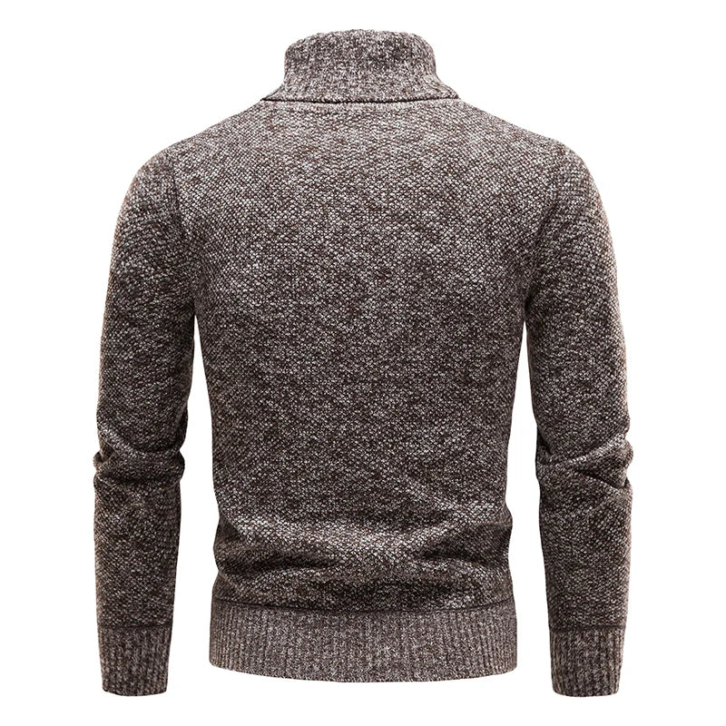 Men's Heathered Turtleneck Long Sleeve Knit Sweater