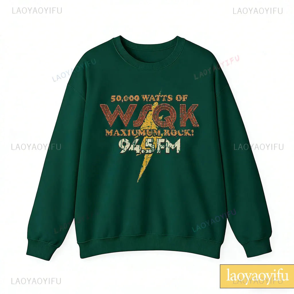 Radio Graphic Long Sleeve Pullover Casual Sweatshirt for Layering