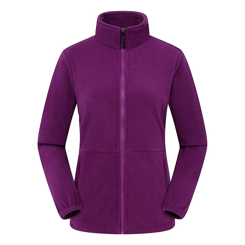 Long Sleeve Full Zip Fleece Outdoor Jacket with Pockets