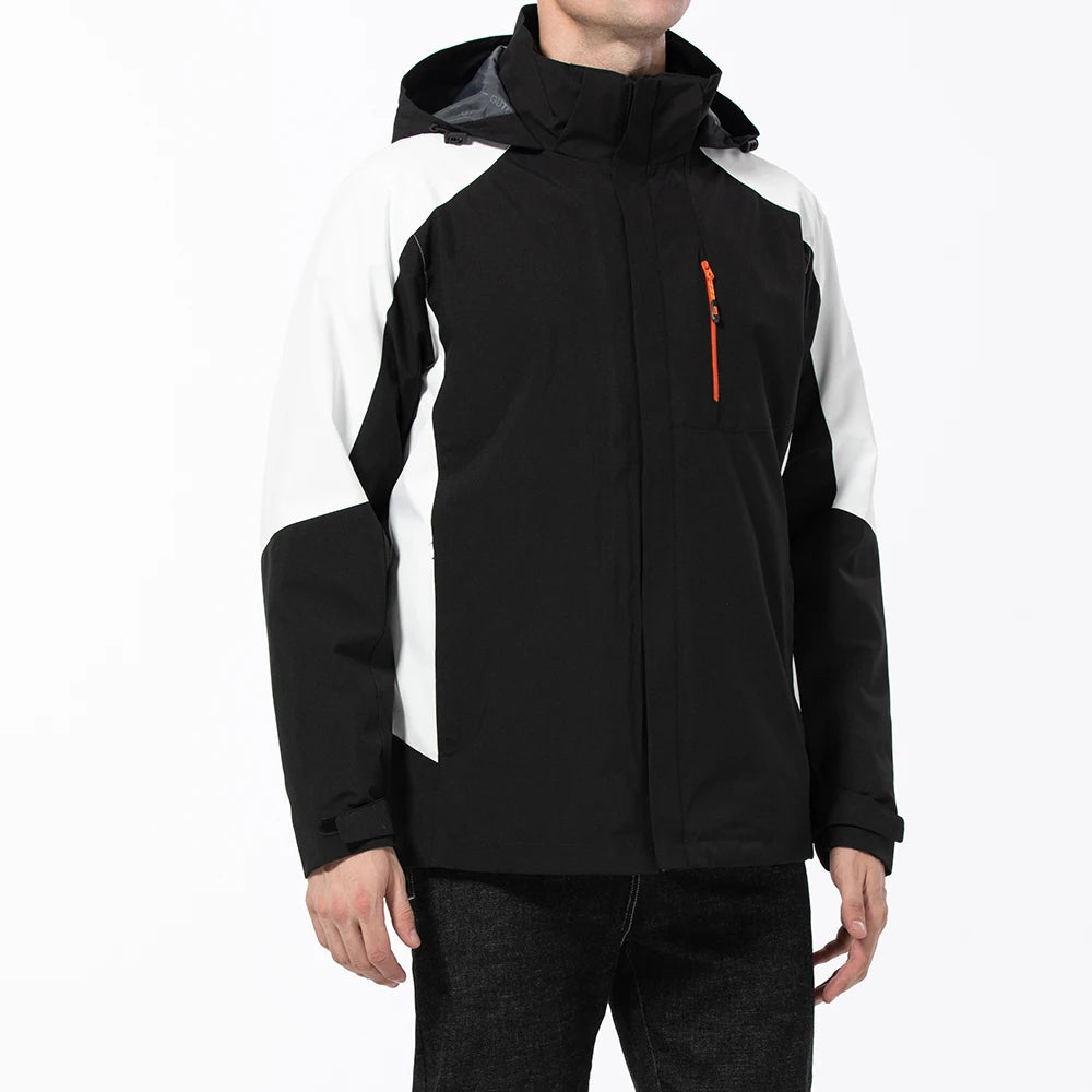Color Block Hooded Full Zip Long Sleeve Outdoor Jacket