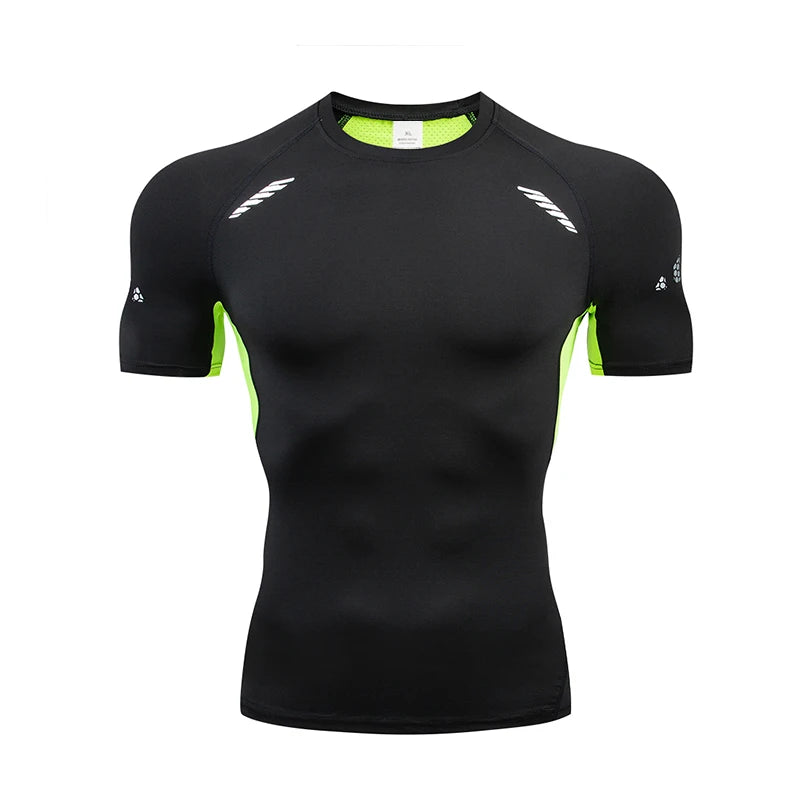 Fitted Crew Neck Short Sleeve Compression T Shirt