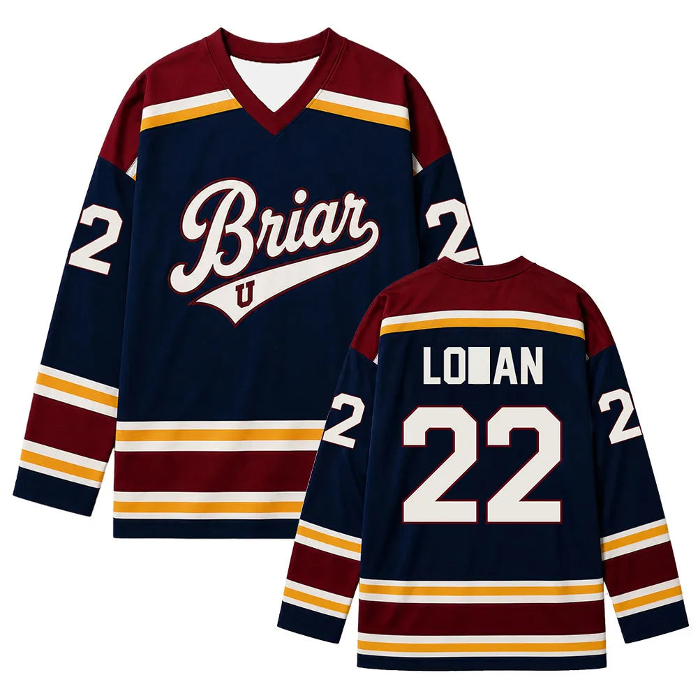 Briar University Number Graphic Long Sleeve Jersey For Sports Outfits