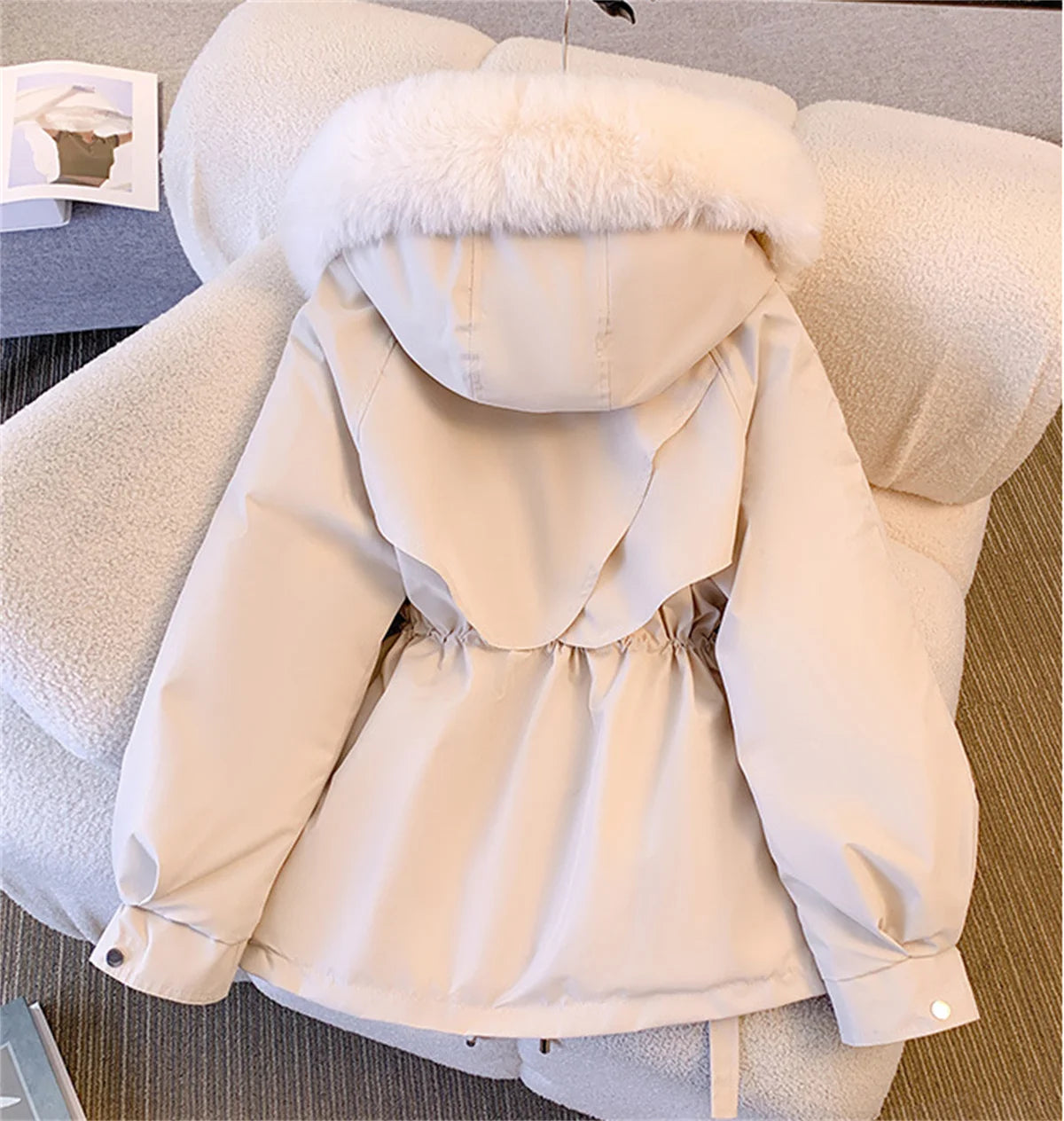 Women's Hooded Drawstring Zip-Front Jacket