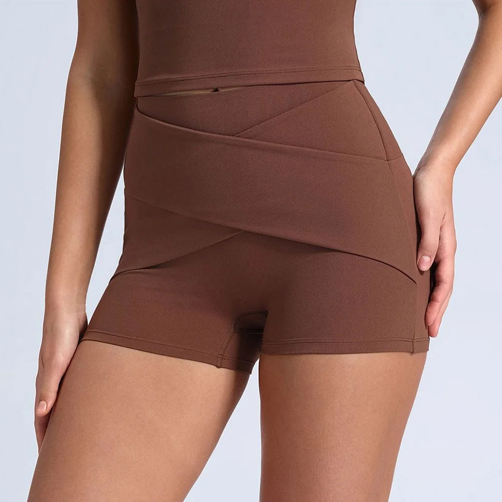 Women's Off-Shoulder Top and Shorts Workout Set