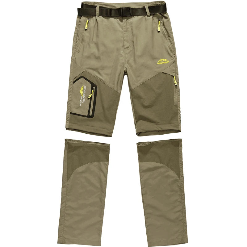 Men's Convertible Hiking Pants with Cargo Pockets and Detachable Legs