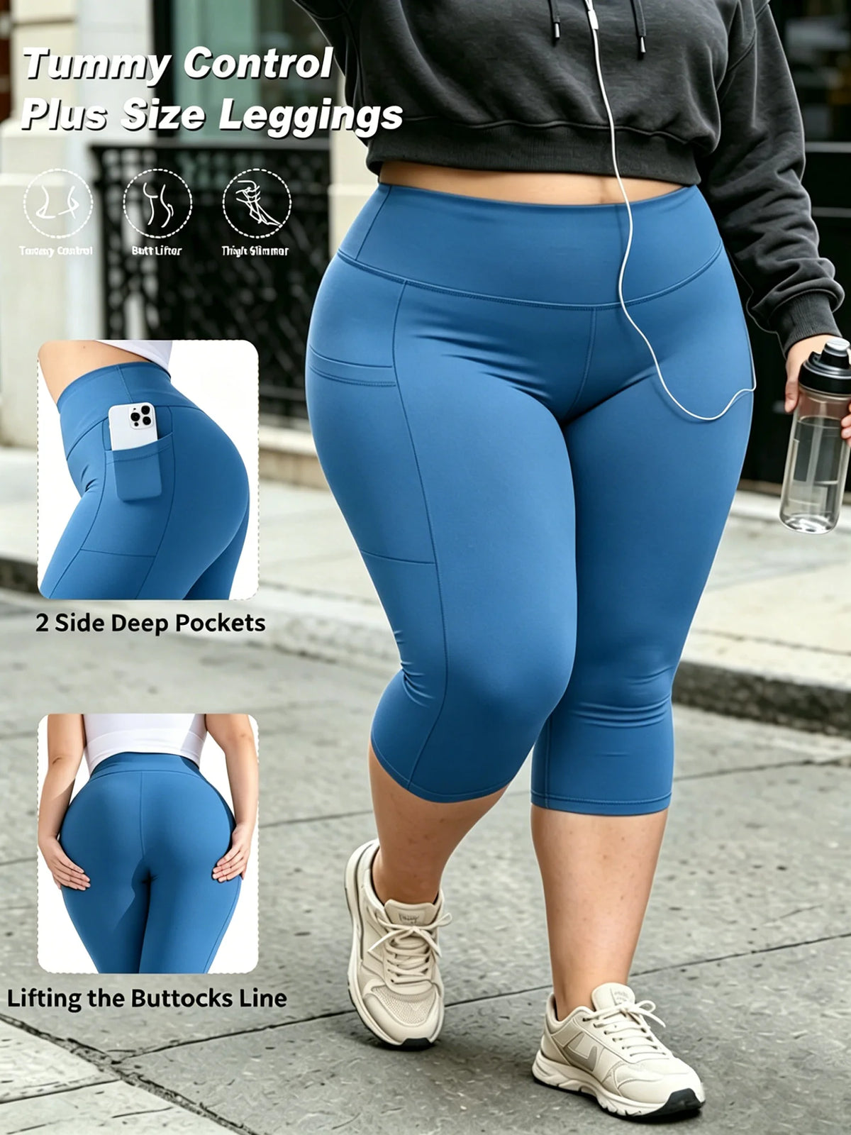 Women's Side Pocket Capri Leggings For Workout Outfits