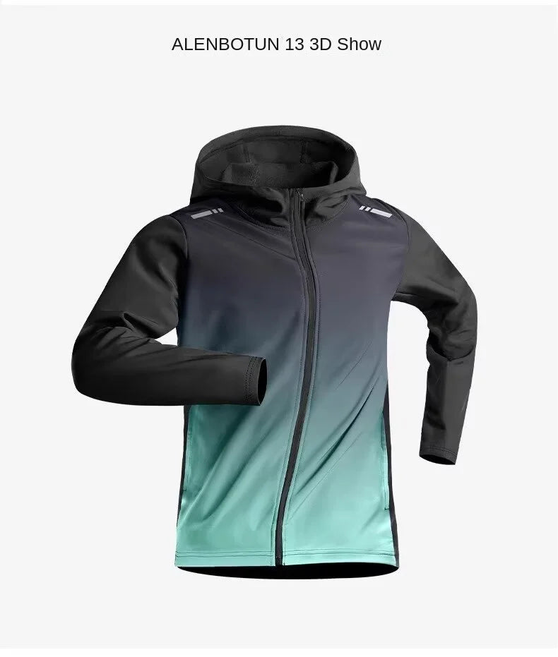 Hooded Long Sleeve Full Zip Running Sports Jacket