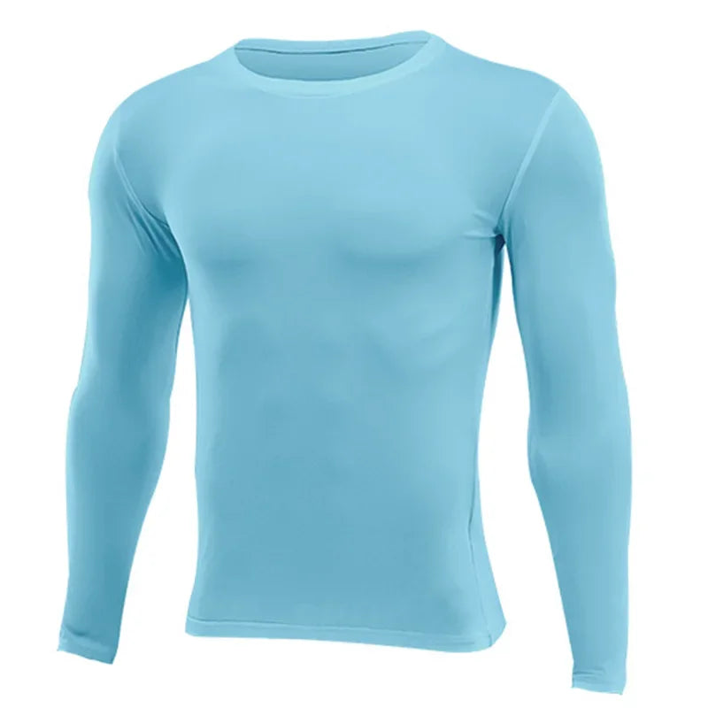 Fitted Crew Neck Long Sleeve Compression T Shirt