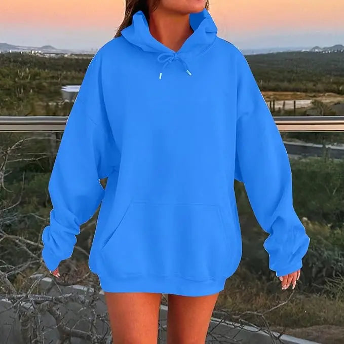 Long Sleeve Casual Hooded Sweatshirt with Relaxed Streetwear Styling