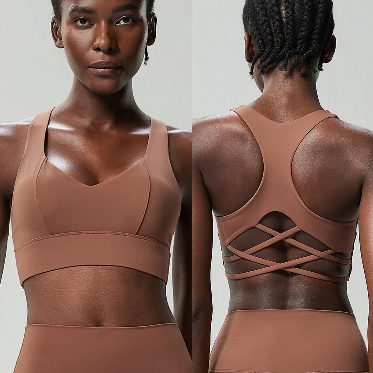 Women's Racerback Lattice Strap Sports Bra