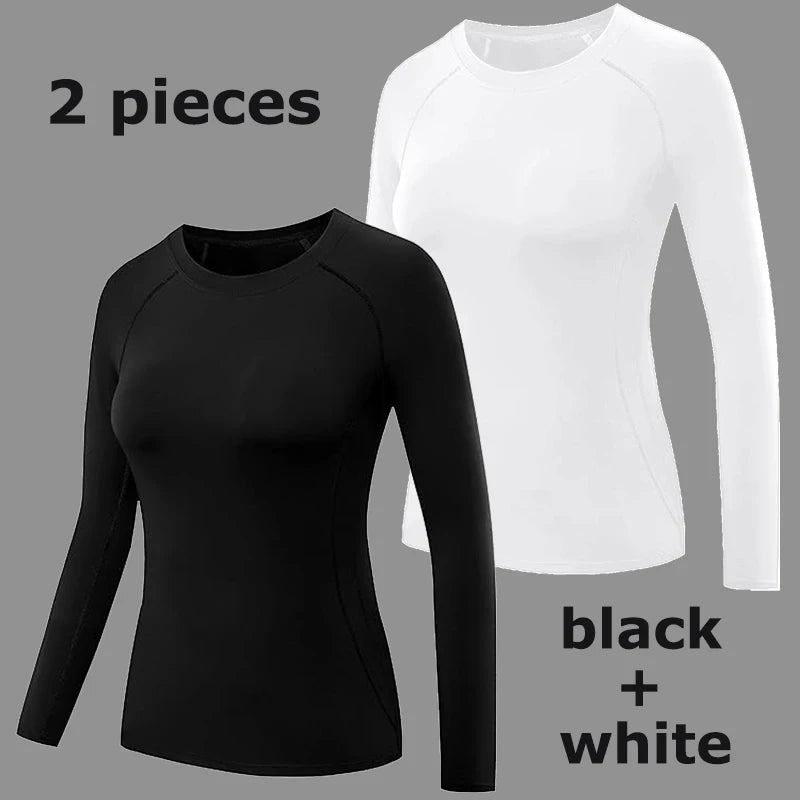 Fitted Crew Neck Long Sleeve Compression T Shirt