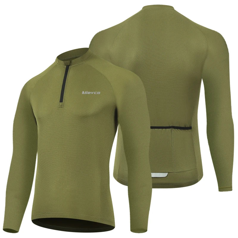 Men Long Sleeve Cycling Jersey Quick Dry Breathable Road Bike Shirt