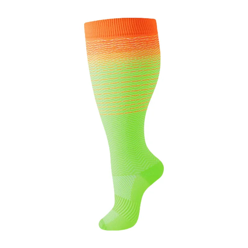 Plus Size Knee High Compression Socks with Pattern Options
