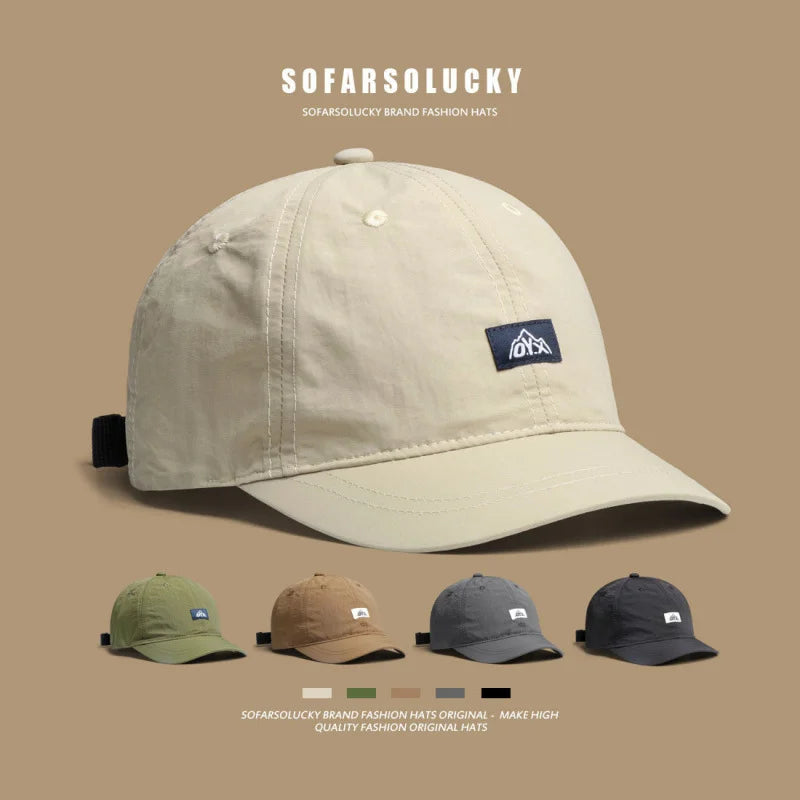 Unisex Adjustable Baseball Cap with Curved Brim and Front Patch