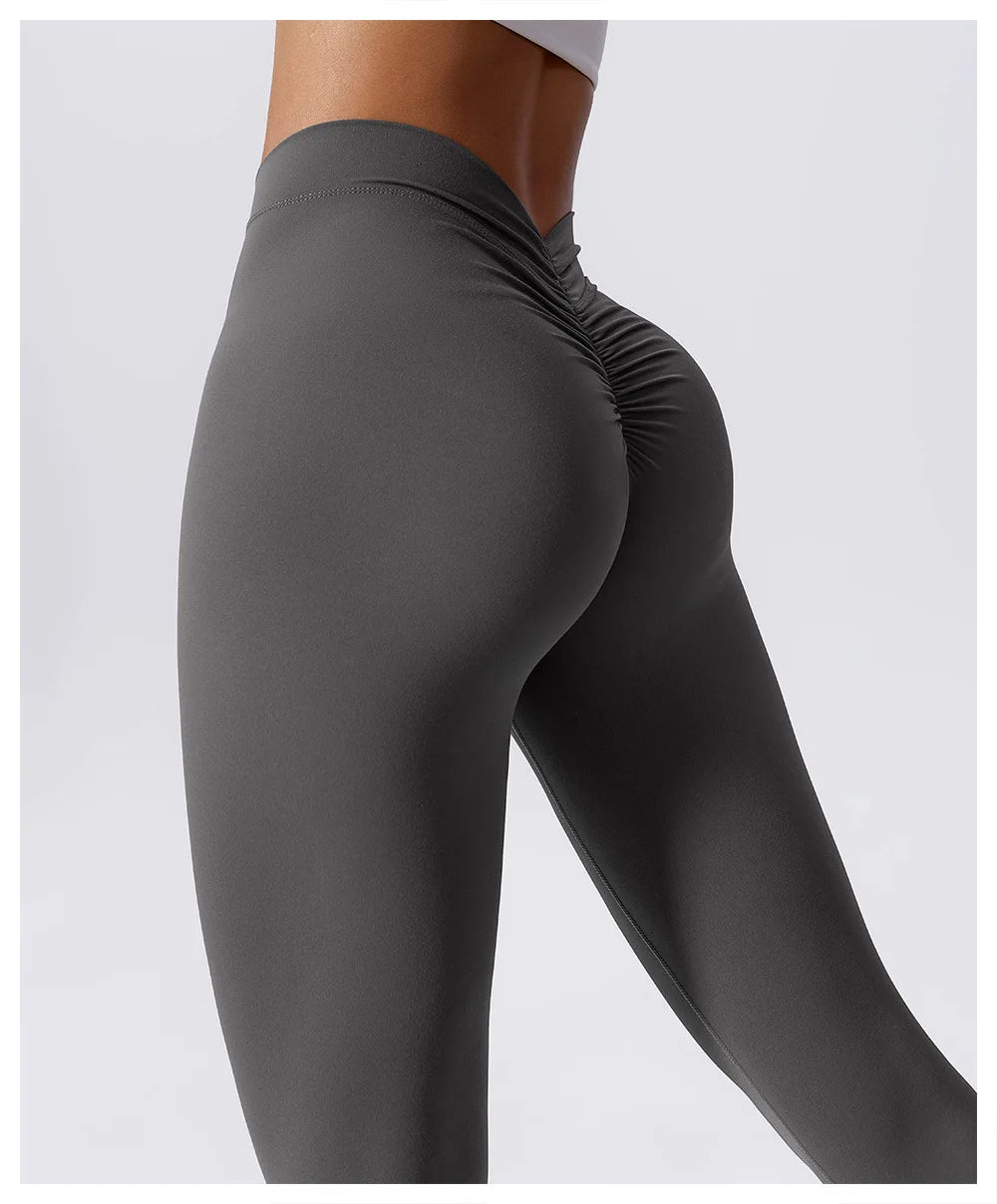 Women's Scrunch V Back Full Length Leggings For Workout Outfits