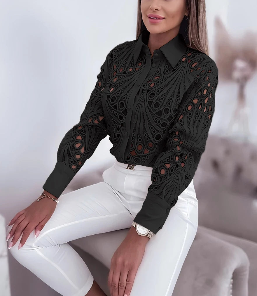 Women's Long Sleeve Button Front Shirt