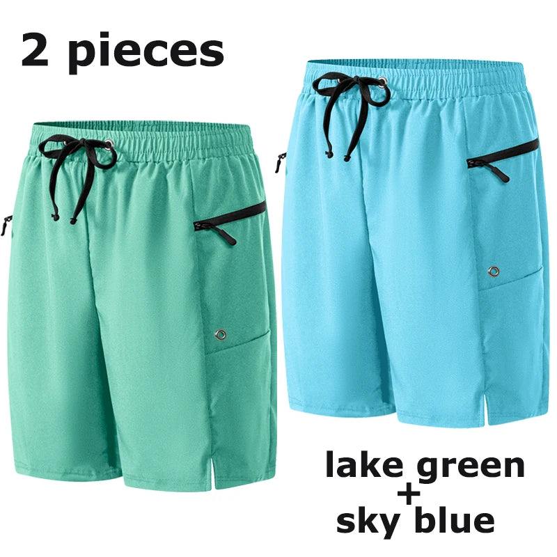 Men's Swim Shorts with Zipper Pockets and Mesh Liner for Beach and Pool Wear