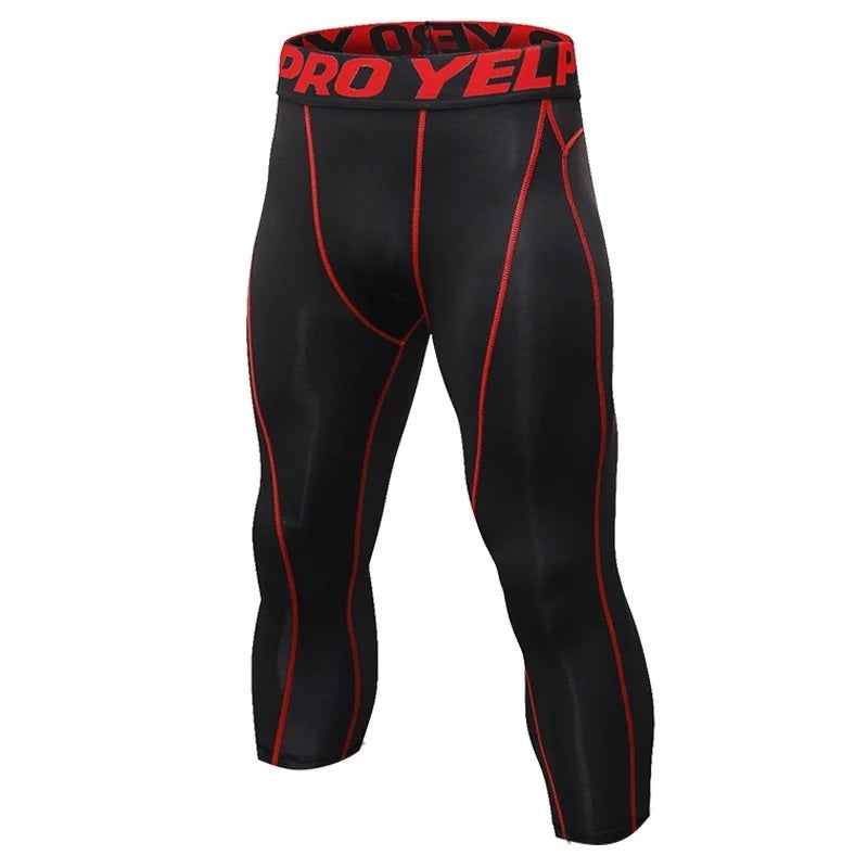 Men's Cropped Training Leggings for Gym and Running