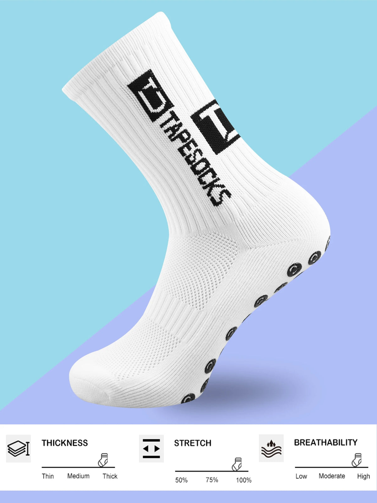 Football Socks with Textured Sole and Solid Knit Shape