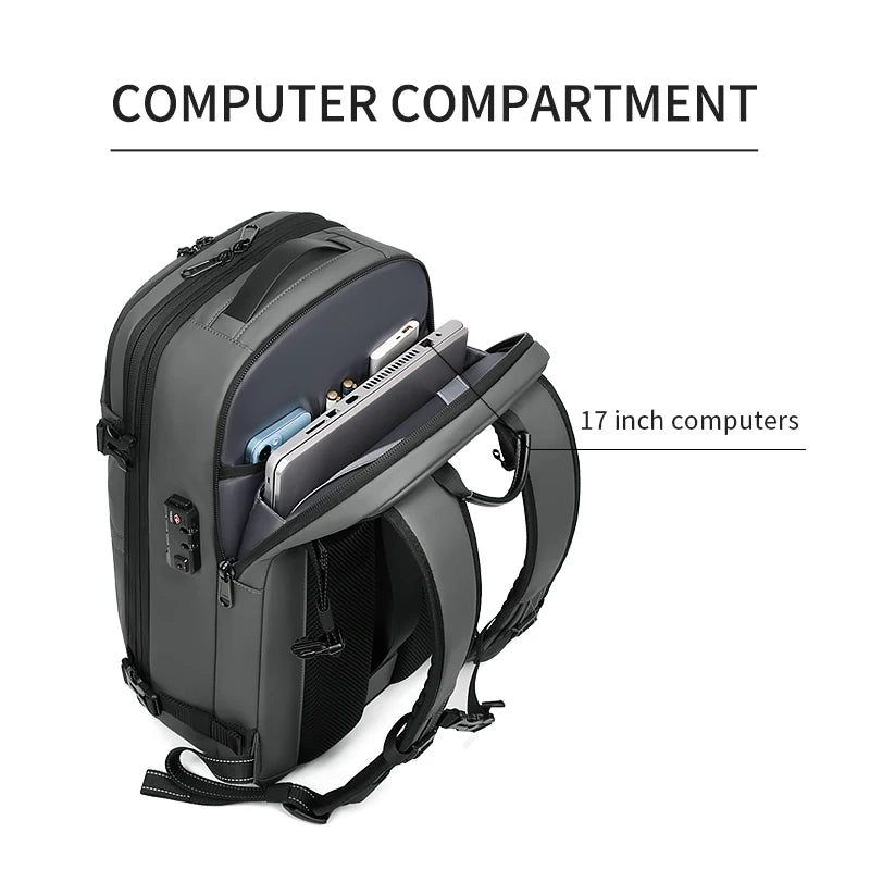 Vacuum Compression Travel Backpack with Separately Labelled Pump and Bag Options