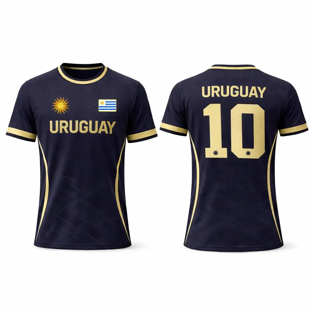 Uruguay Flag Football Short Sleeve Jersey For Sports Outfits