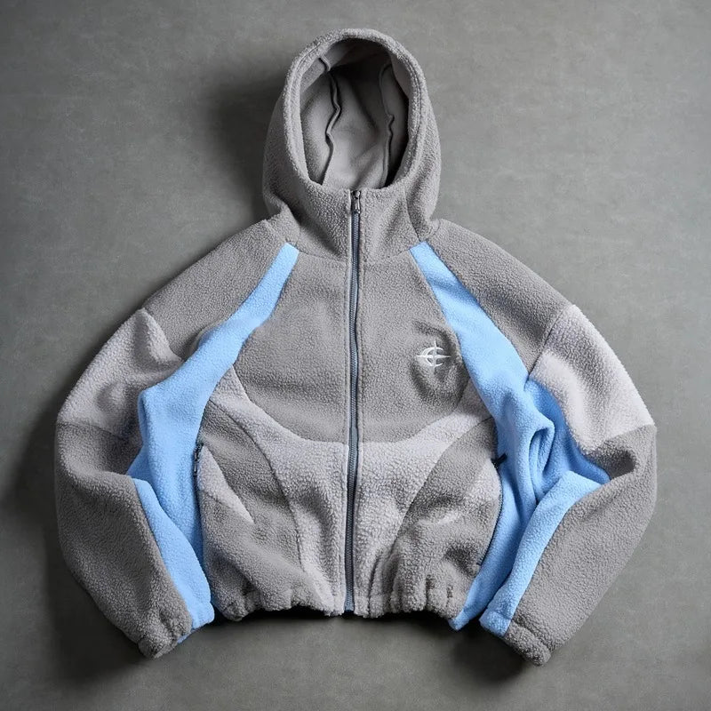 Hooded Long Sleeve Full Zip Casual Streetwear Jacket