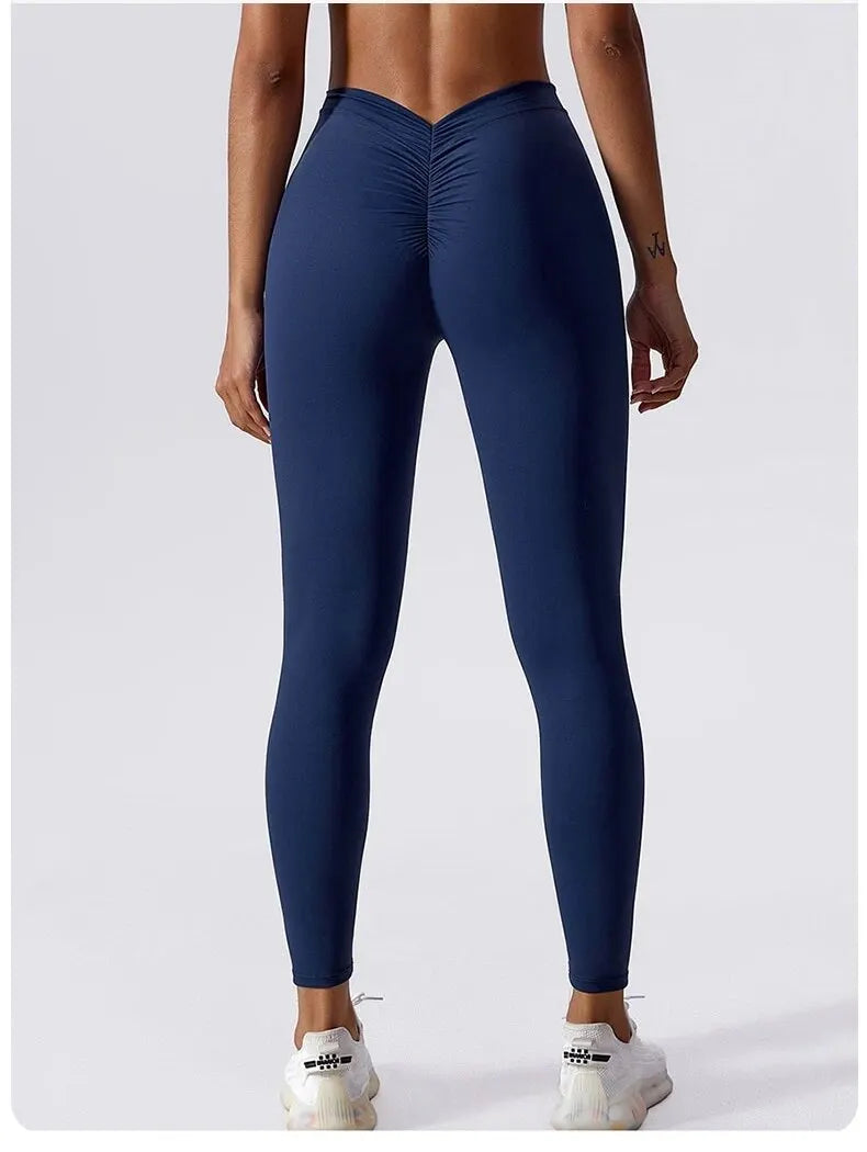 Women's Scrunch V Back Full Length Leggings For Workout Outfits