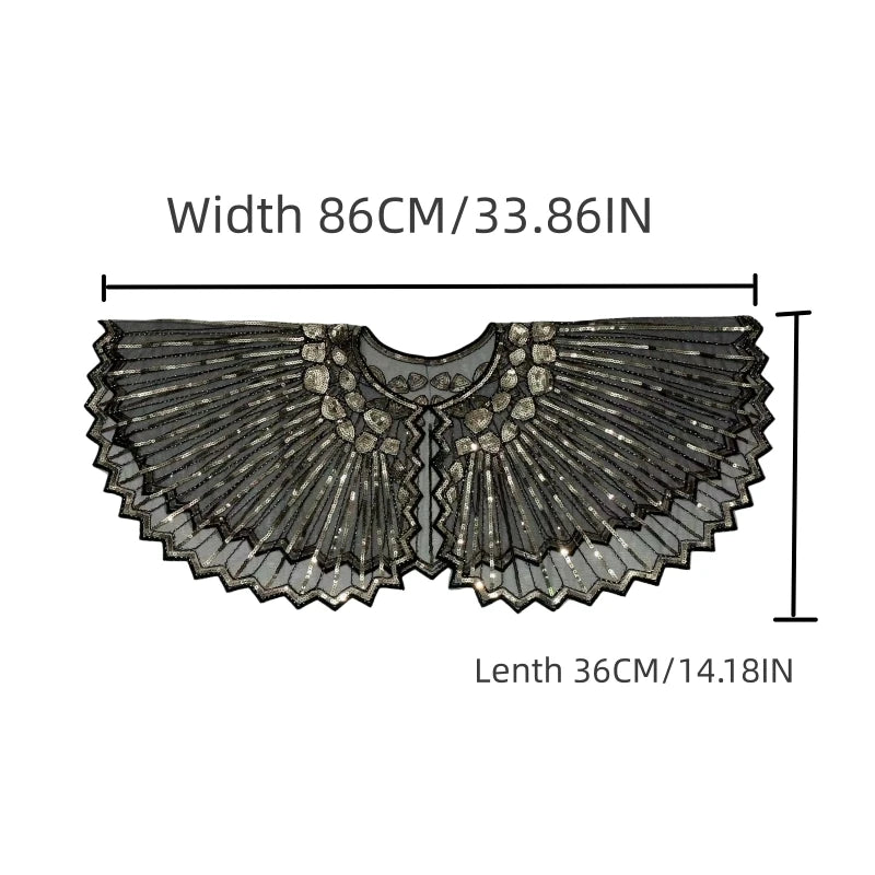 Beaded Sequin Capelet for Layering over Dresses and Tops