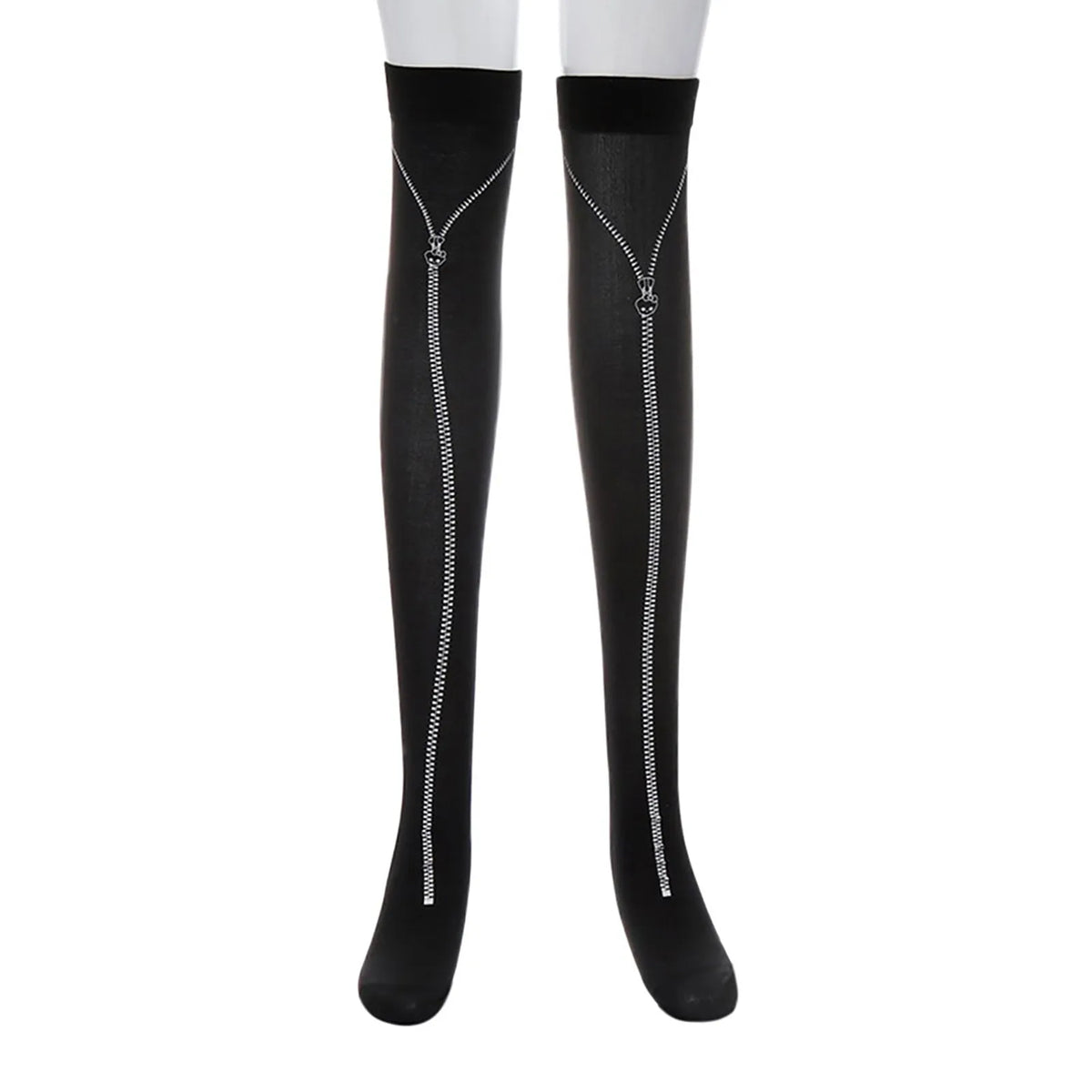 Patterned Knee High Stockings with Bat and Spiderweb Designs