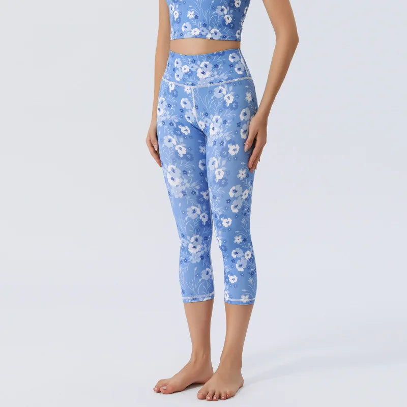 Women's Floral Sports Bra and Leggings Workout Set