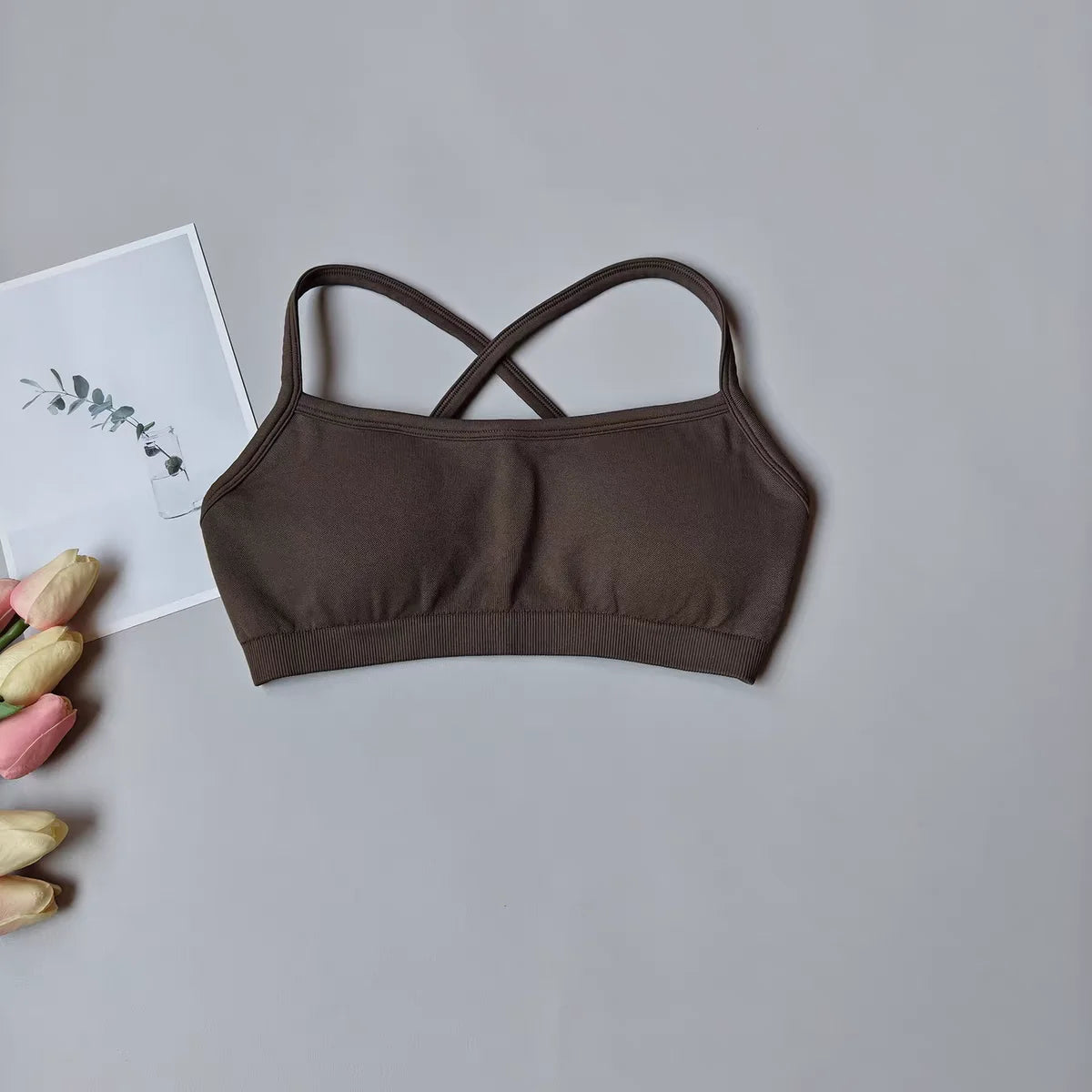 Women's Thin Strap Cross Back Sports Bra