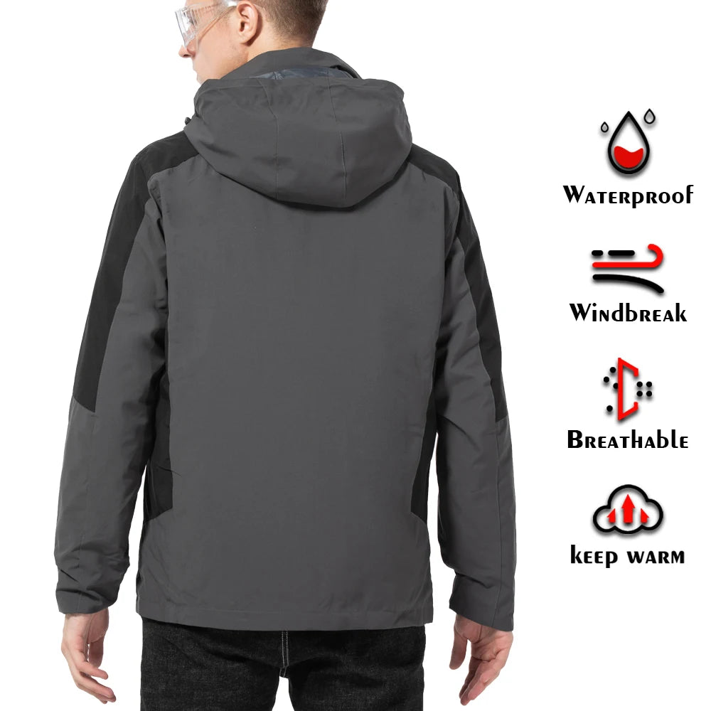 Color Block Hooded Full Zip Long Sleeve Outdoor Jacket