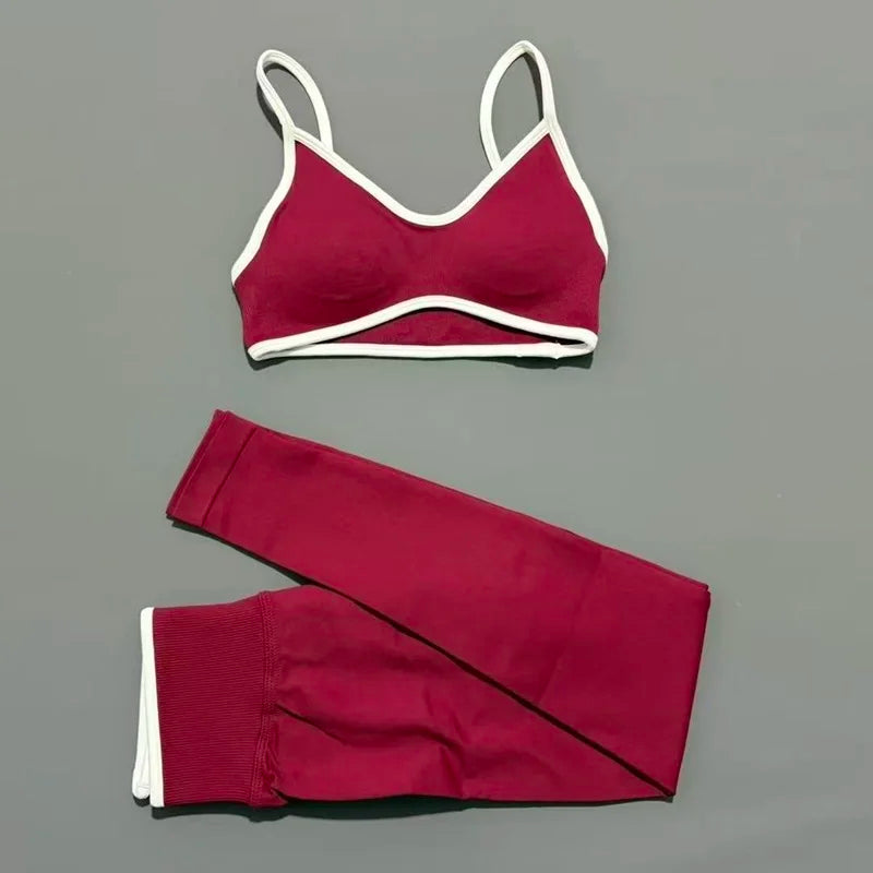 Women's Strappy Bra And Shorts Yoga Set For Workout Outfits