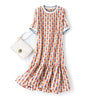 Romantic Sweet Style Dresses For Women Summer New Pinched Light Chiffon Printed Loose Short Sleeve Elegant Casual Dress 4XL