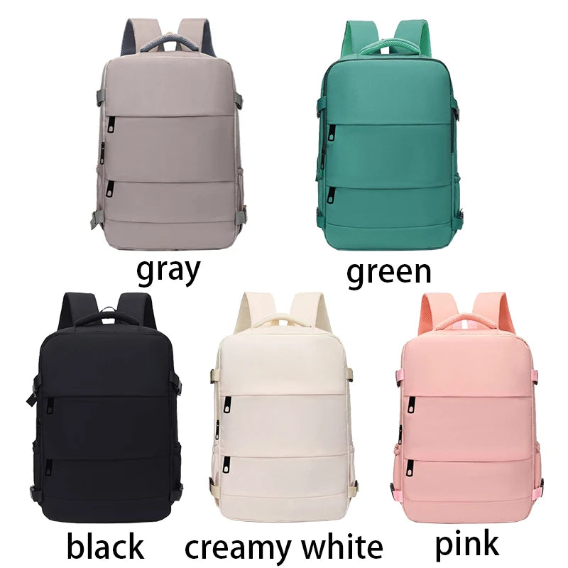 Rectangular Travel Backpack with Side Pockets and Zipper Opening for Daily Carry