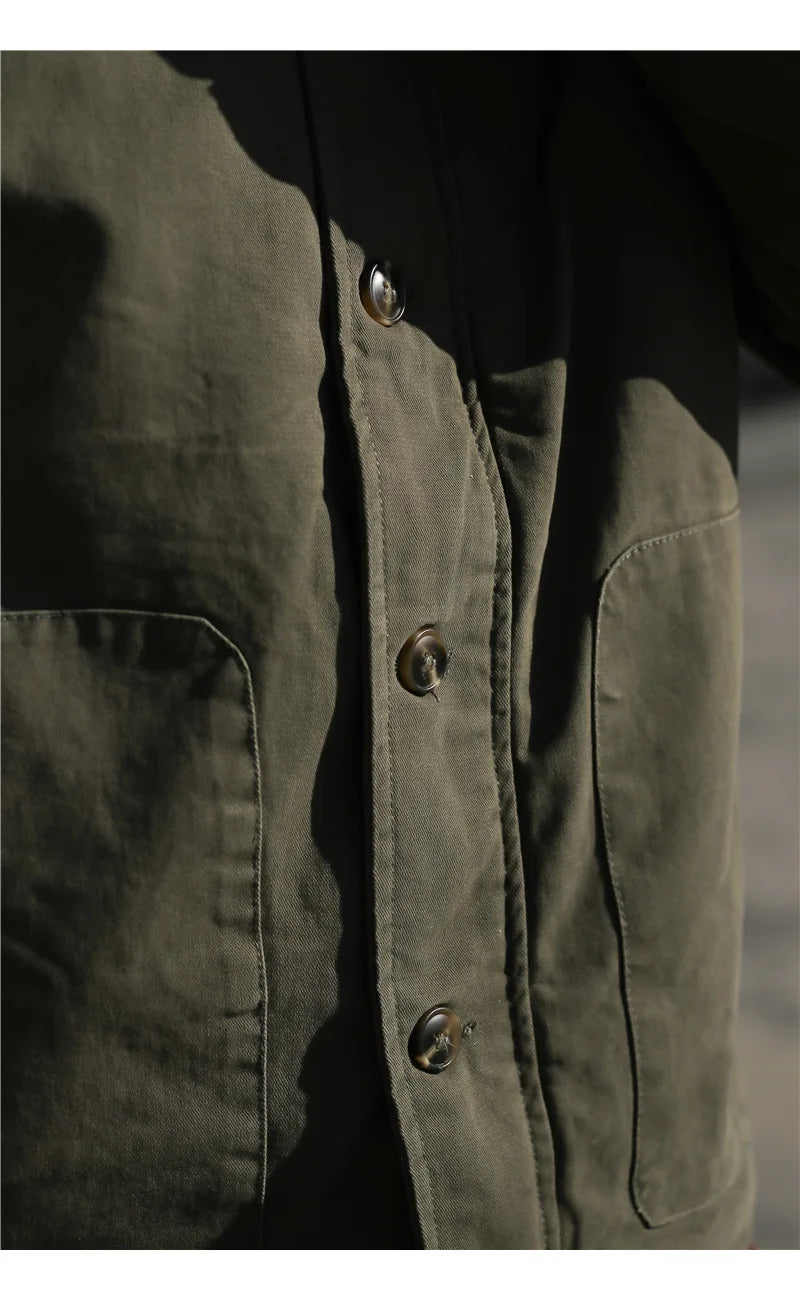 High quality vintage USN WW2 USMC thick sherpa fleece winter clothes khaki military work blank Winter N1 deck jacket for men