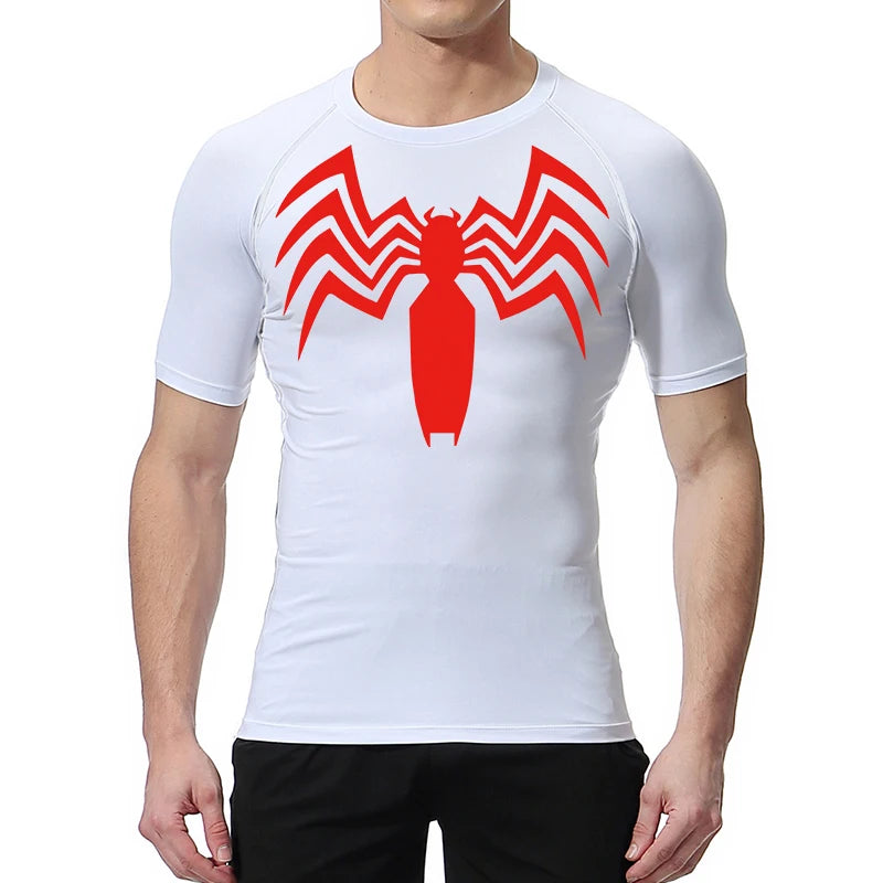 Spider Graphic Compression Short Sleeve T-shirt For Sports Outfits
