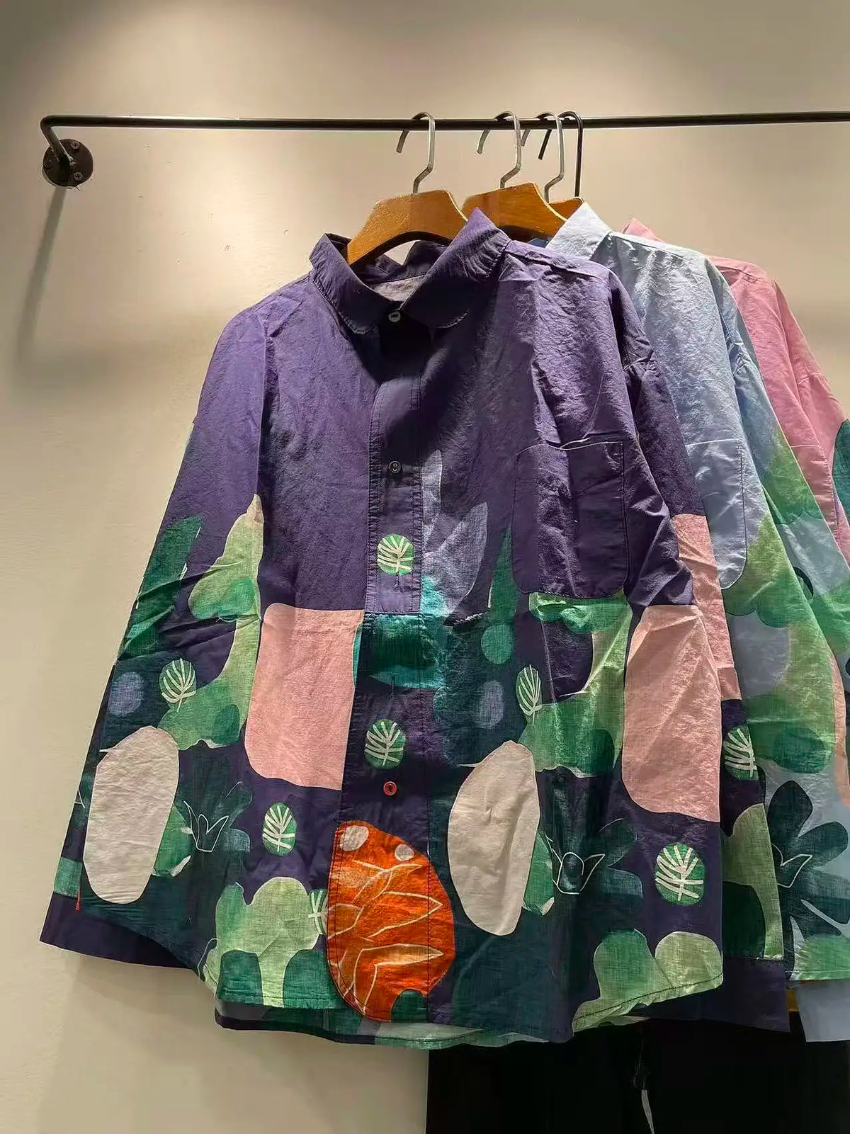 Women's Colourful Patchwork Print Long Sleeve Shirt