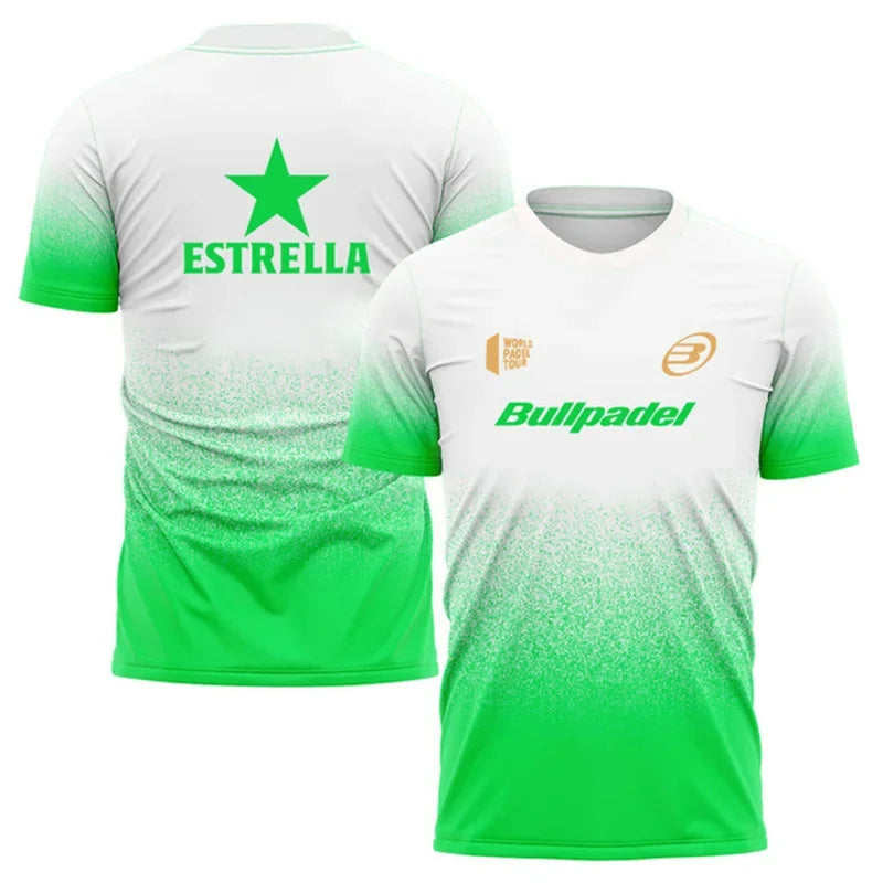 Gradient Padel Short Sleeve T-shirt For Sports Outfits