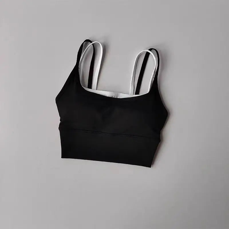 Women's Contrast Double Strap Cropped Tank Top