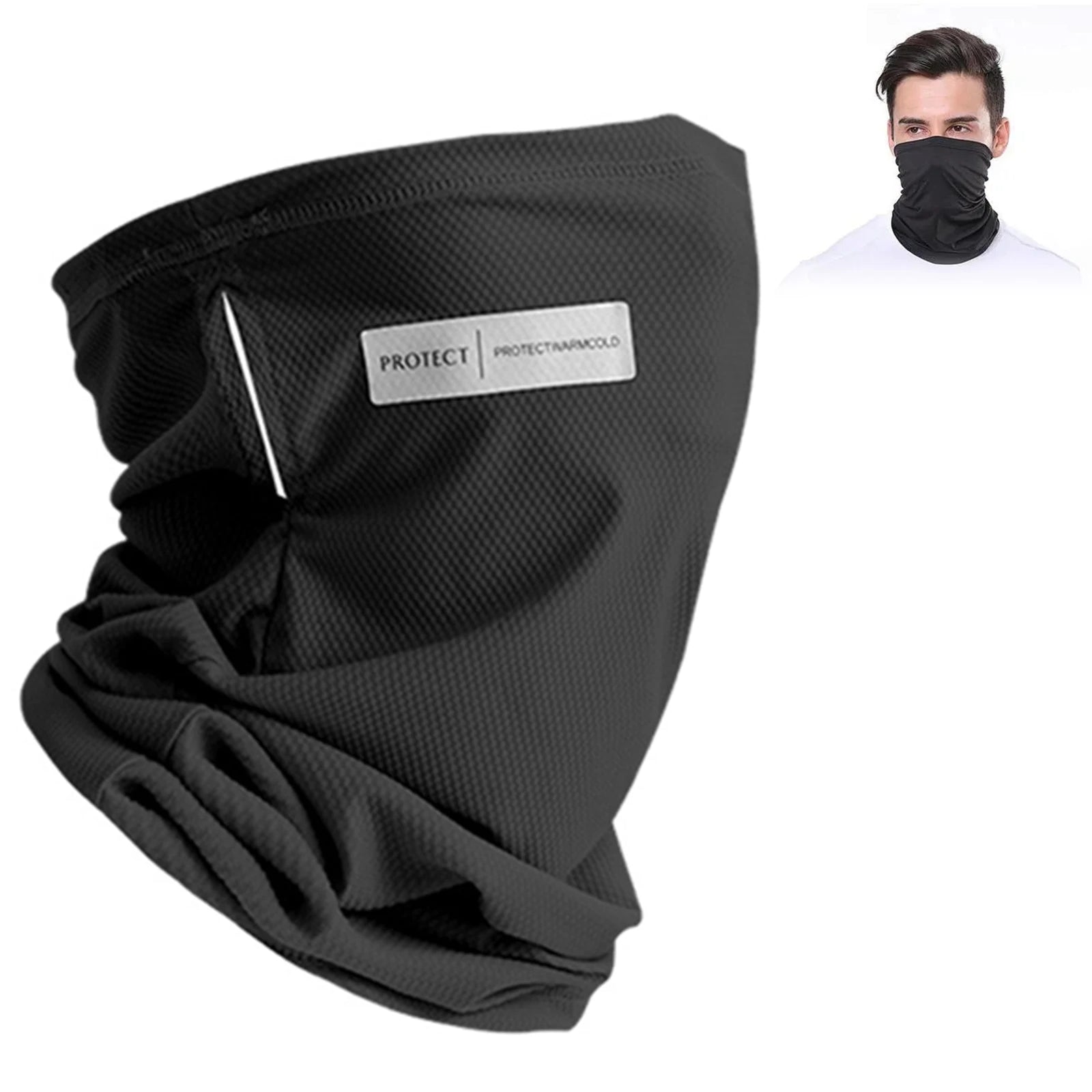 Solid Neck Gaiter Scarf with Lower Face Coverage