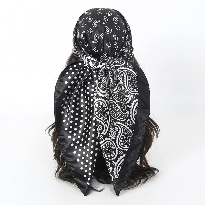 Printed Square Scarf with Ornate Paisley Pattern Options