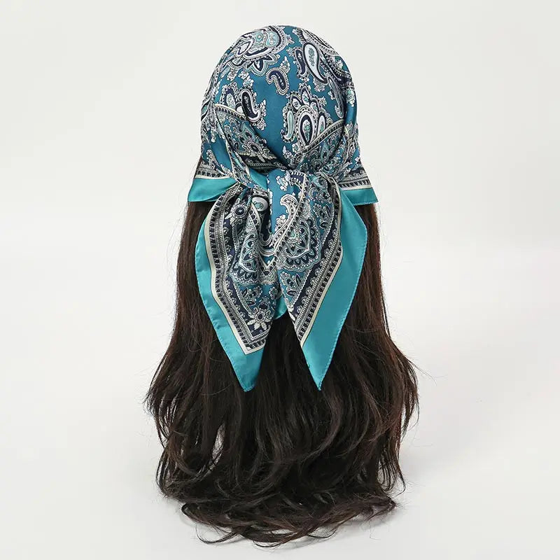 Floral Print Square Scarf for Head and Neck Styling