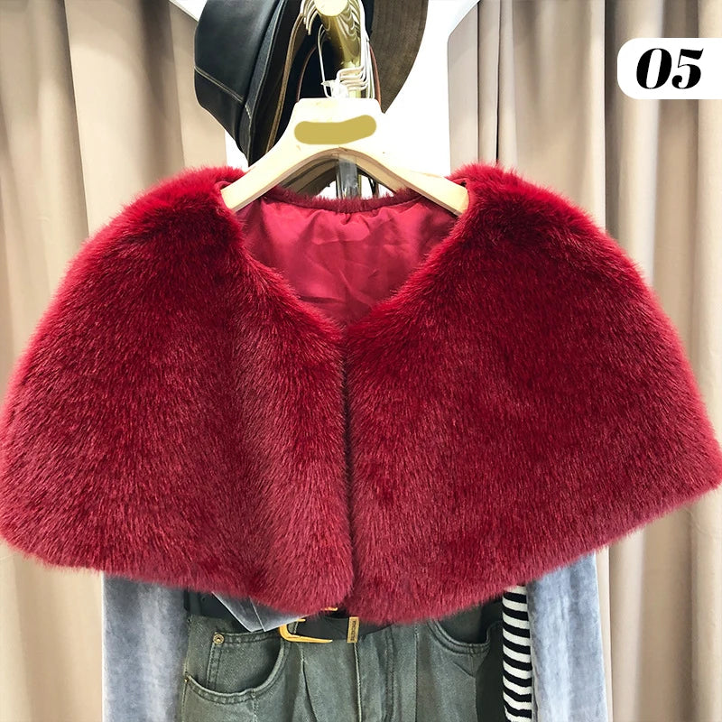 Plush Short Bridal Cape for Layering over Outfits