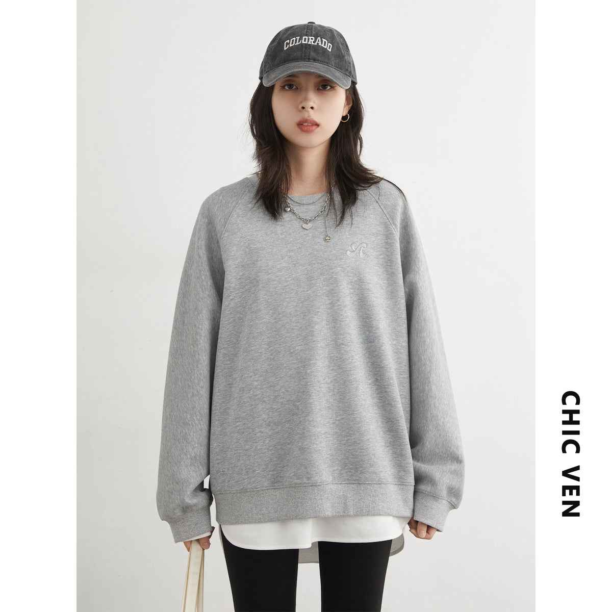 Long Sleeve Casual Pullover Sweatshirt with Original Style Options