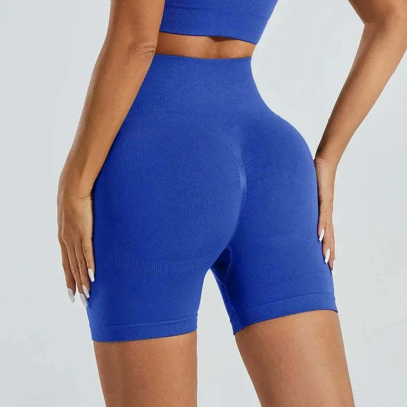 Women's High-Waist Knit Yoga Shorts with Stretch Fit for Training