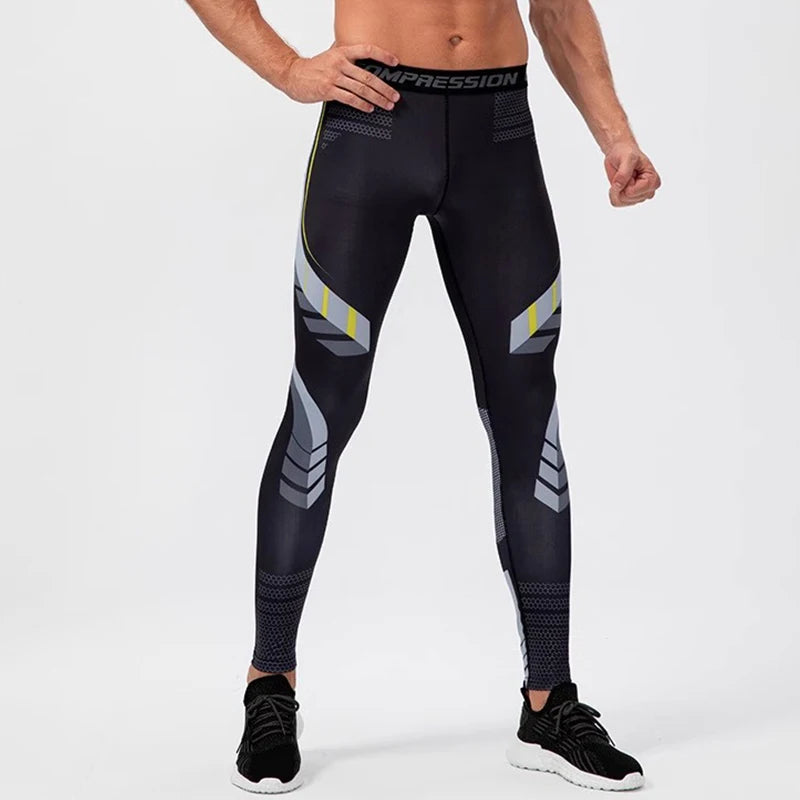 Men's Fitted Elastic Waist Training Leggings For Everyday Wear