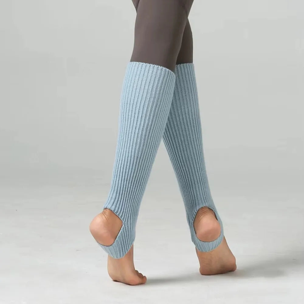 Ribbed Dance Leg Warmers with Open Heel Stirrup Shape