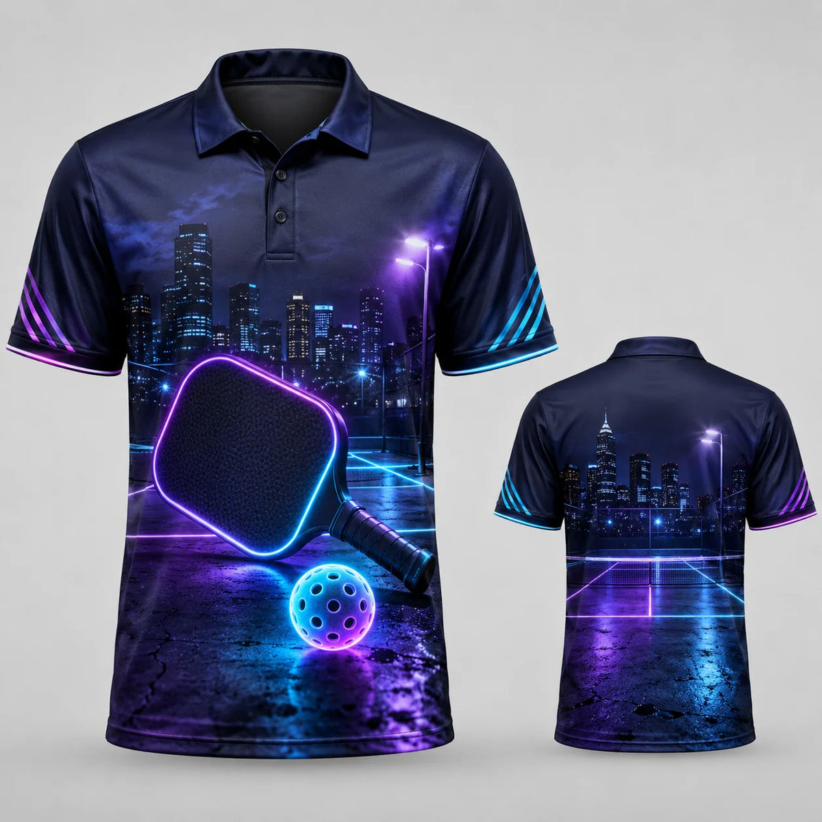Pickleball Graphic Short Sleeve Collared Polo Shirt for Casual Wear