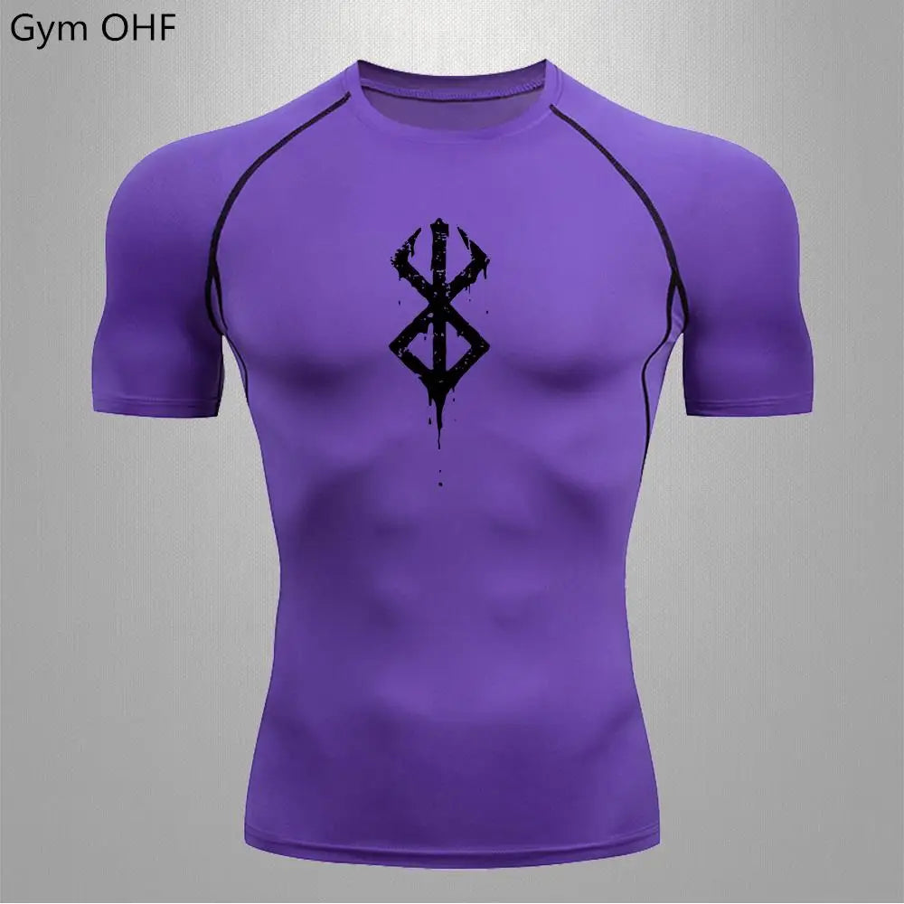 Fitted Crew Neck Short Sleeve Compression T Shirt
